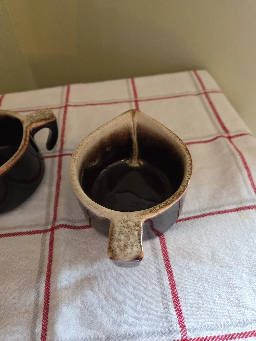 Vintage Pfaltzgraff Gourmet #24 Creamer & OPEN #22 Sugar Set Brown Drip Glaze